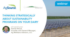 Image of thinking strategically about sustainability programs on your dairy. webinar