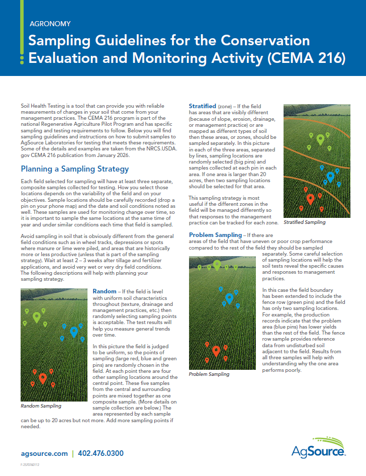 AgSource CEMA 216 Sampling Guidelines PDF cover